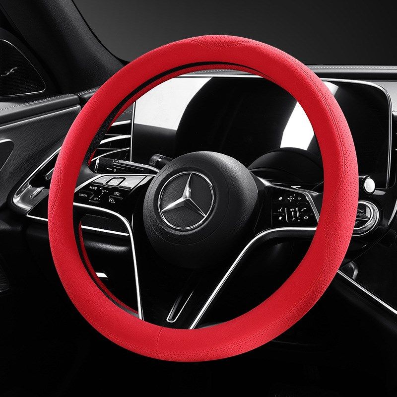 工厂打孔汽车方向盘套四季通用D翻毛皮新款车把套舒适透汗车内