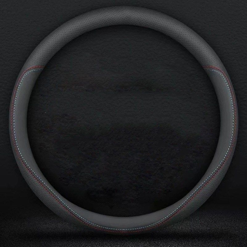 工厂直供纳帕纹皮革汽车方向盘套B防滑透气运动版车载把套通用跨