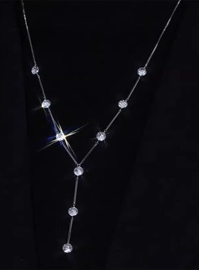 轻奢小众设计长款毛衣链2024年新款锁骨链高级感网红项Y链秋冬配