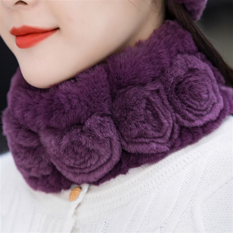 帽子女秋冬季保暖k百搭獭兔毛帽子皮草中老年人妈妈护耳帽围巾套