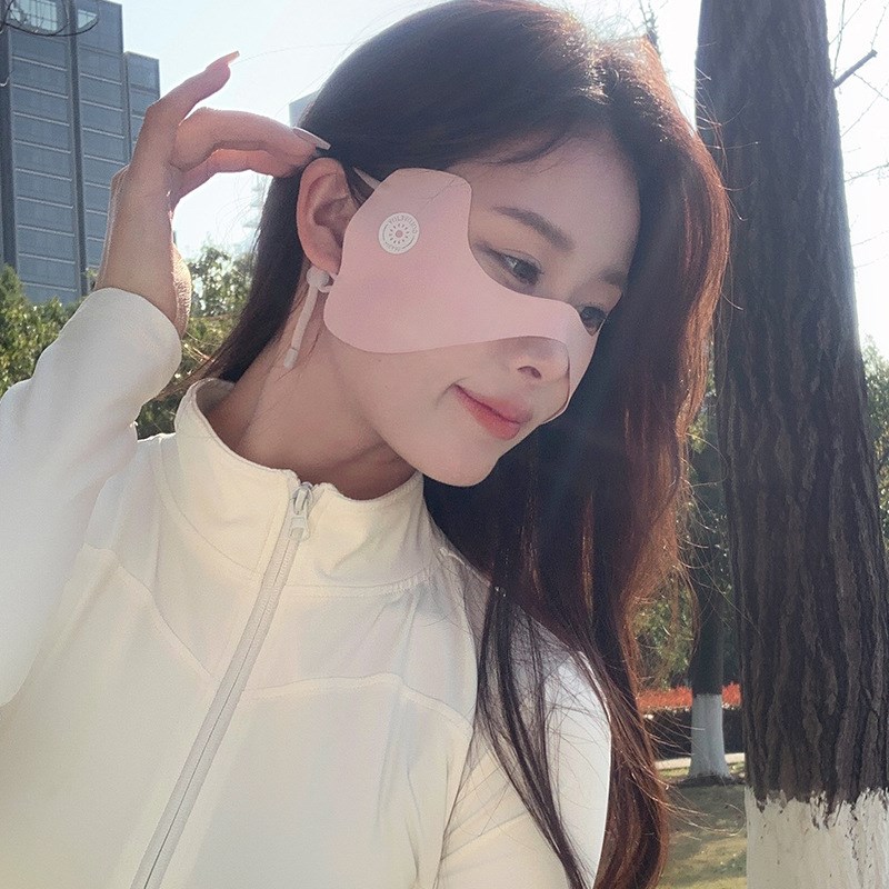 户外运动防晒口罩j女防紫外线护眼角冰丝无痕蝴蝶面罩挂耳跑步专