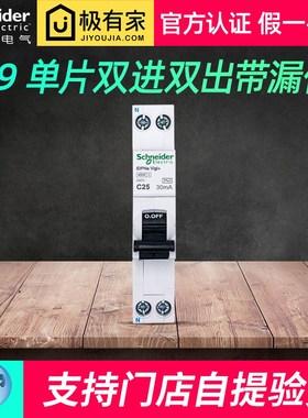 施耐德断路器空气开关DPN16A20A25A32A带漏保电闸单片Acti9 IC65N
