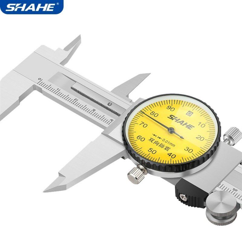 SHAHE三和带表卡尺0-150-2003精度0.02/0.01mm不锈钢代表游标卡尺