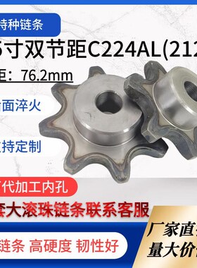 C224AL(2122)/1.5寸双节距76.2链轮6/7/8/9/10/11/12齿输送链轮