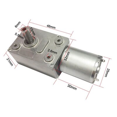 370涡轮蜗杆减速直流马达6V 12V 24V JGY370直流蜗轮减速电机