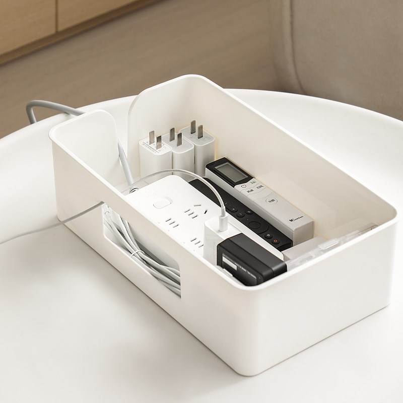排插收纳盒插线板数据线理线盒插排插座桌面理线器充电器收纳盒