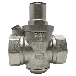50自来水用支管稳压阀 Y13X 16P不锈钢304丝口带表减压阀DN15