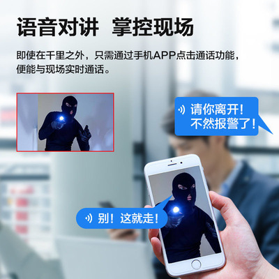 无线360度全景摄像头无死角室内可连手机远程高清夜视家用监控器
