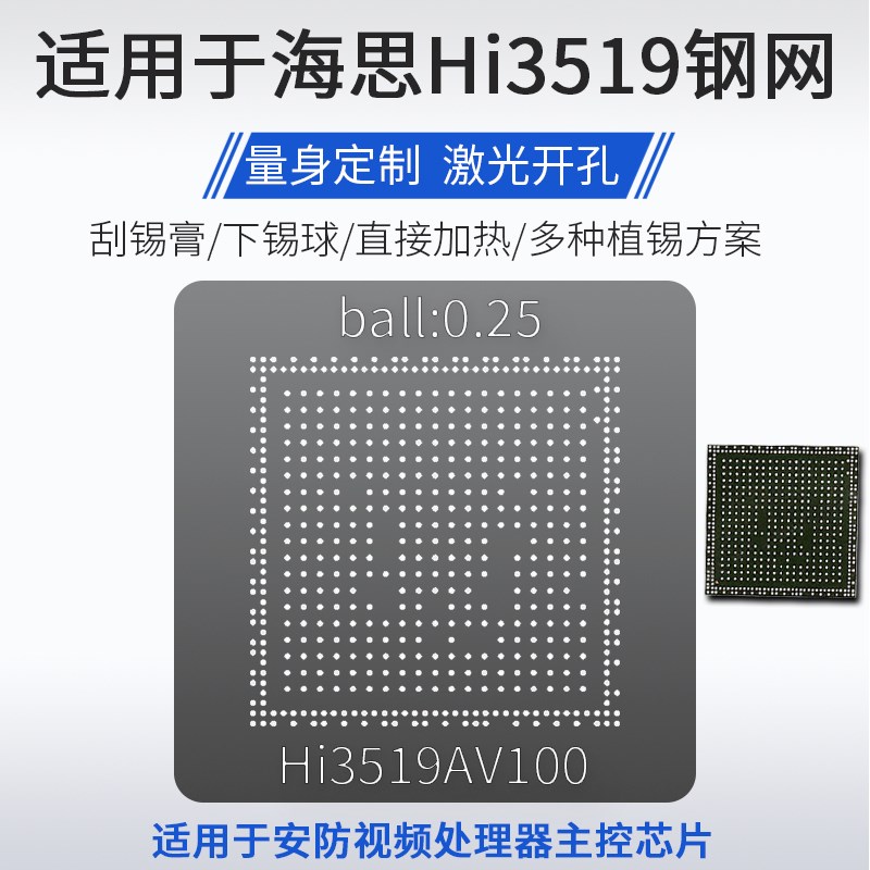 适用于海思Hi3519AV100 Hi3519ARFCV100 Hi3519芯片植锡网钢网