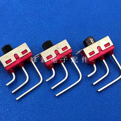 1101M2S2AV2BE2美国弯脚2档3脚拨动开关滑动6A120VAC3A250VAC
