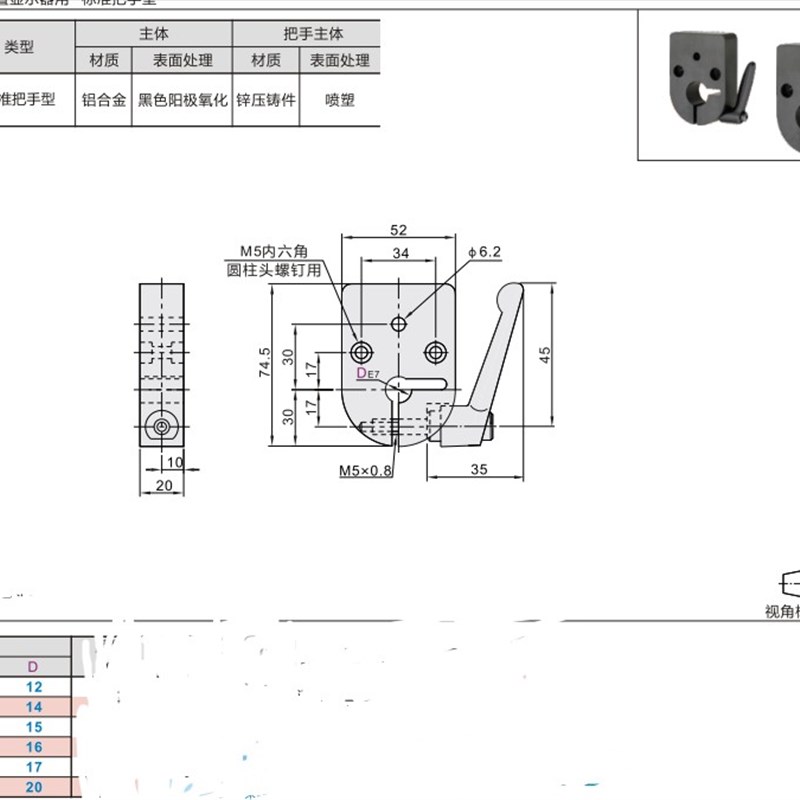 LKF11夹板大型数字式位置显示器用标准把手型