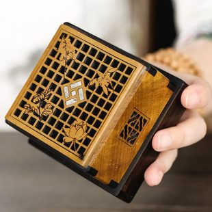 实木质盘香架 檀香熏香盒子家用插香底座 香薰盒盘香托香插盘香炉