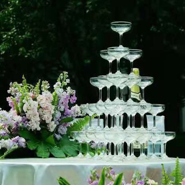 婚庆香槟塔烛台倒酒香槟塔圆形塑料高脚婚庆道具亚克力酒塔架子