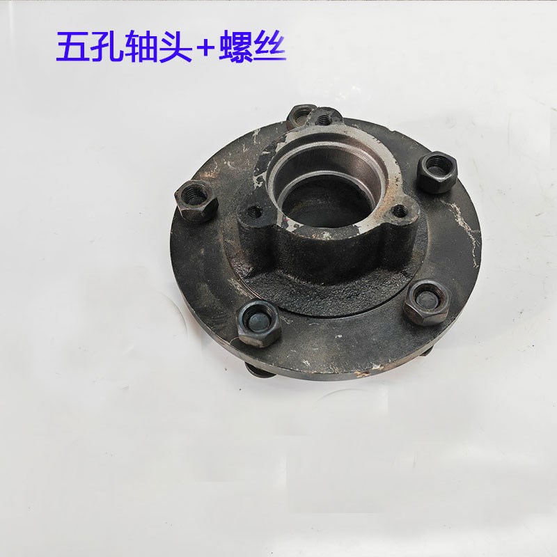 500-12轮胎里外带车圈 五孔钢圈一套 农用拖拉机前轮法兰车轮胎