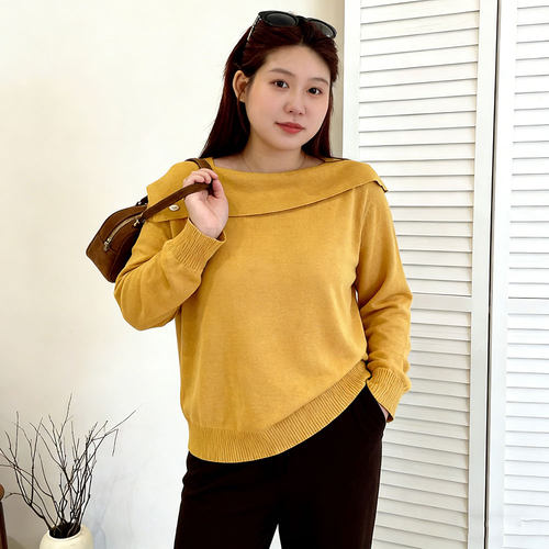 胖mm超好看的针织衫上衣女2026新款春秋大码女装洋气减龄毛衣 766
