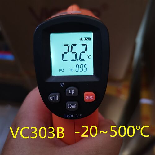 包邮胜利红外线测温仪VC303B非接触试测高温550度高精工业温度仪