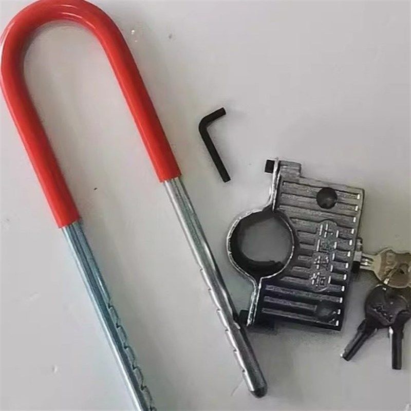 摩托车锁U型前叉锁电动车插锁防盗125摩托车锁具两轮电动车固定锁