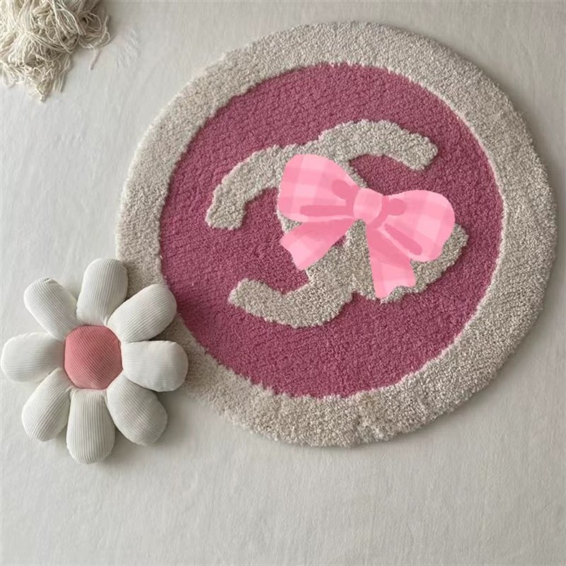 高端客厅圆毯家用床边地毯房间卧室加厚耐磨地毯轻奢圆形植绒地毯