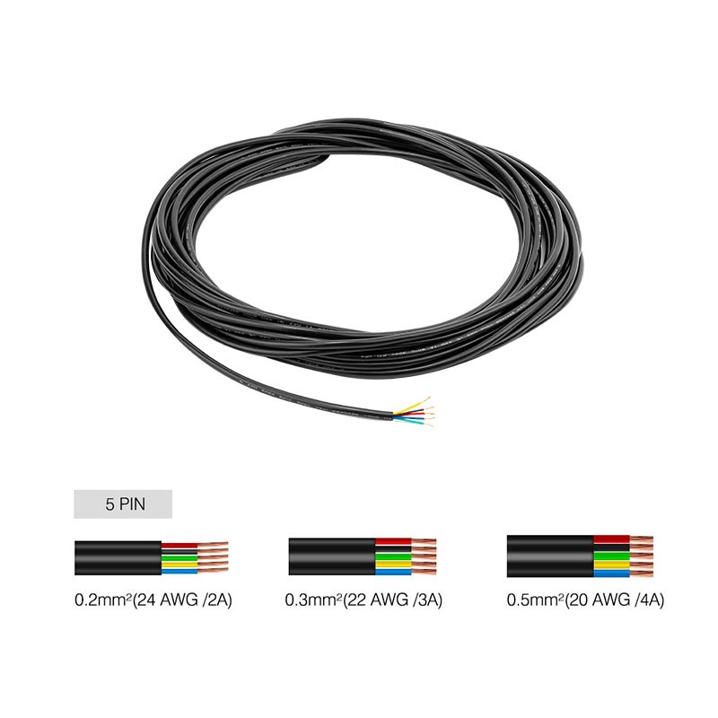 热销LED灯带防水2 3 4 5芯17 18 20 22WAG防潮纯铜护套电线电缆