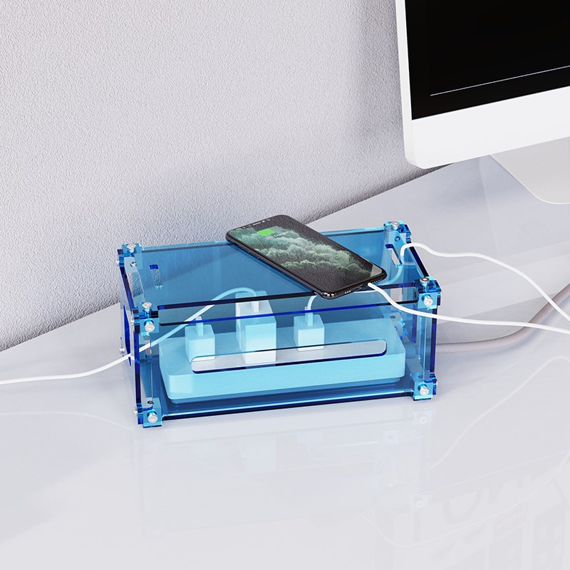 创意工业风插排插座收纳盒插线板电源线数据线电线收纳桌面集线器