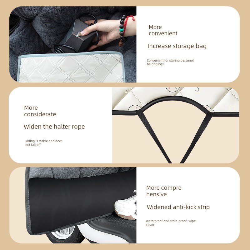 适用铃木US125踏板车挡风y被冬季加绒加厚防水摩托车装饰配件