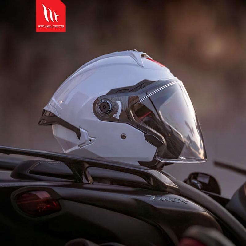 西班牙MT头盔i星际摩托车半盔四分之三盔春秋四季通用大尾翼3C认