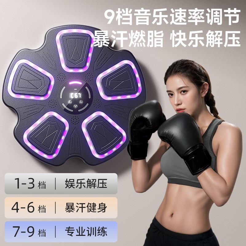 智能音乐拳击机家用成人墙靶儿童打击反应室内练打拳散打训练器材