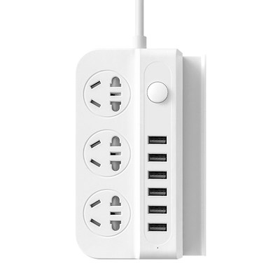 公品年多功能插座排插USB支架拖板家用宿舍多用接线板插板长线