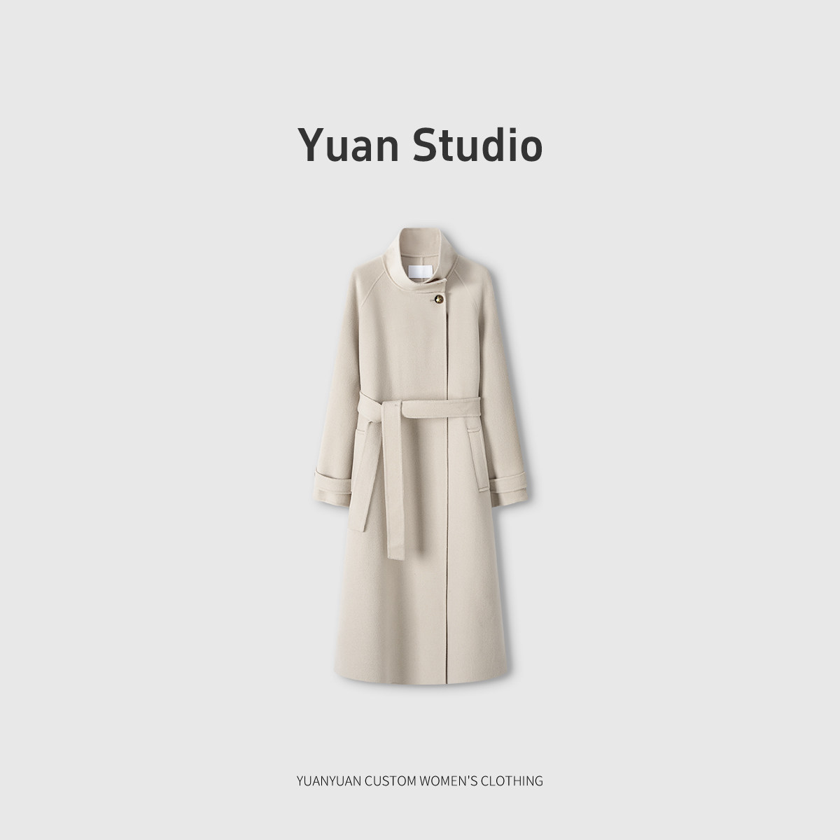 【YUAN】cold敌  绵羊毛大衣中长款双面外套XYH1839