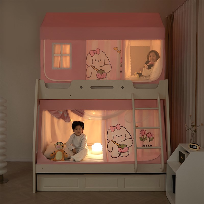 A类子母床蚊帐1.j2m上下铺 1.5梯形家用遮光高低床防摔儿童0.9学