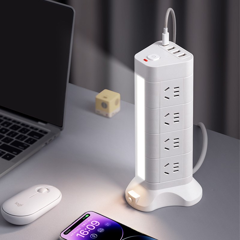 【官方】牛魔方立式插座多功能多孔位USB带线插排插线板三面插