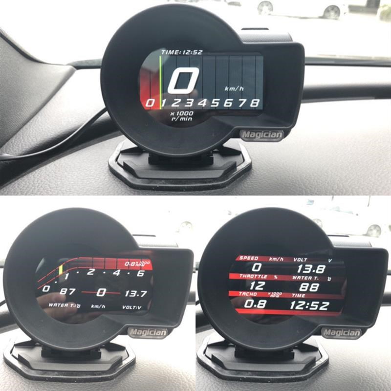 obd液晶仪表h 汽车改装多功能抬头显示器转速水温数字车速涡轮压