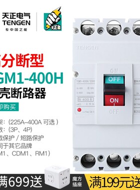 天正高分段能力H型塑壳断路器三相3P空开TGM1-400H/3300 315A350A