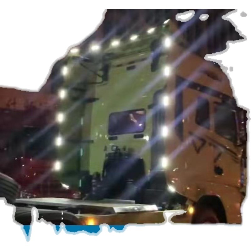 货车卡车改装氛围灯七彩流水跑马B灯导流罩流光灯尾翼货车边灯24V