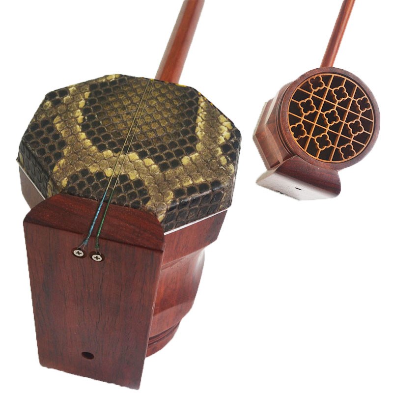 中音二胡黑檀酸枝中胡 3.5寸中胡红M木中胡送盒子琴弦松香