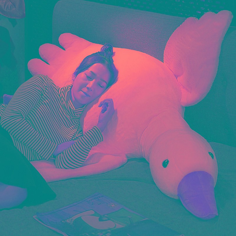 可爱大白鹅抱枕女生睡觉床头靠垫夹腿长条枕头男生款沙发床上靠枕