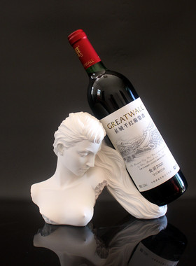 创意美女雕像红酒架现代简约欧z式客厅白色人物艺术品家居装饰摆