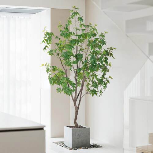 侘寂风仿真绿植室内盆栽蓖麻树家居造景大型植物客厅落地装饰摆件