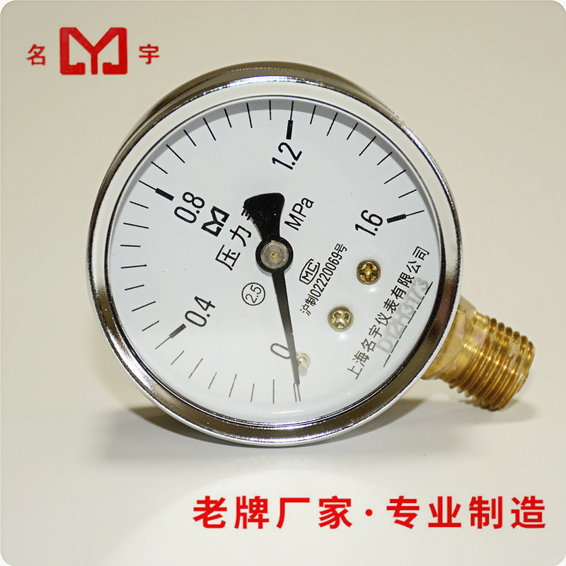 Y-60压力表 0-0.6/1/1.6/2.5/4/6MPA 气压 水压表 上海名宇/天川