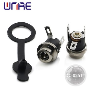 JACK圆形音频直插式 电源插座DC 5.5 充电直流2.0 螺纹接头 025TT