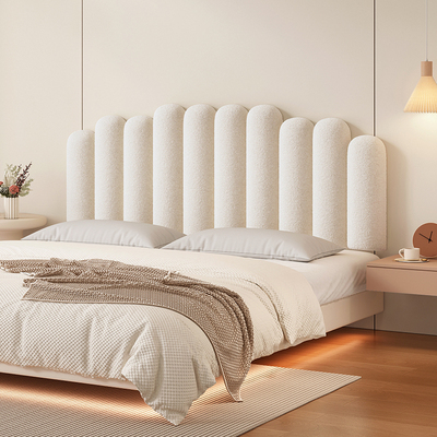 波浪钢琴键软包床头靠垫奶油风榻A榻米靠枕床头护腰大靠背2024新