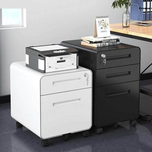 办公桌下活动柜带轮子移动抽屉柜矮柜带锁钢制储物收纳铁皮文厂家