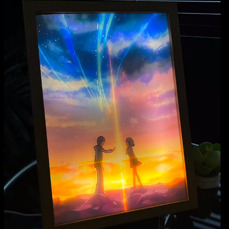 你的名字灯光画动画发光画天气之子新海诚作品装饰Y画床头小夜灯