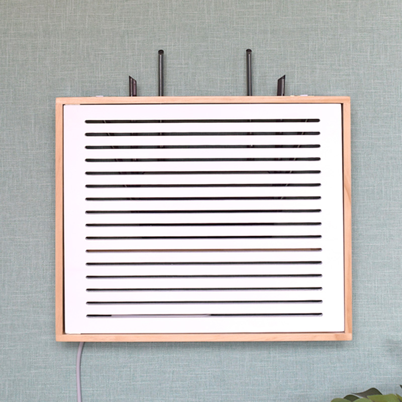 路由器收纳盒e壁挂式光猫排插多媒体弱电箱装饰遮挡集线盒2021新