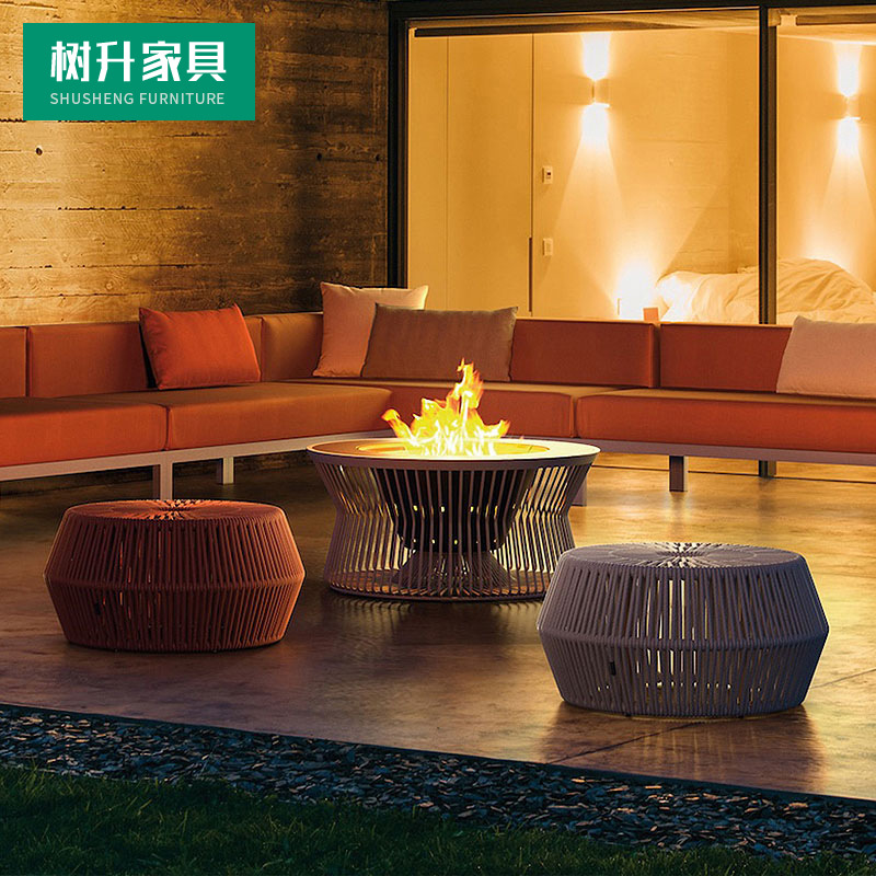 户外休闲聊天娱乐编织庭院花园坐垫坐墩花圃种织植物花盆户外用品