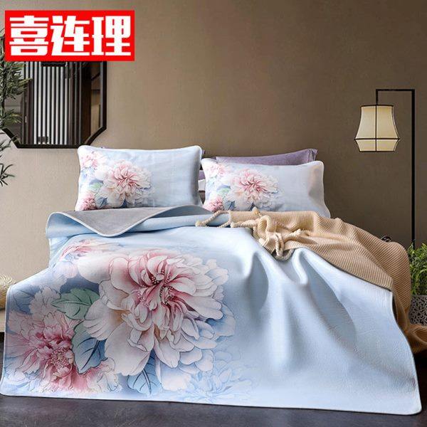 喜连理彩绘特厚牛皮凉席头层水牛皮加厚三件套夏季床垫真皮席子,床上用品,牛皮席,淘宝优惠券,粉丝福利购,淘宝优惠卷