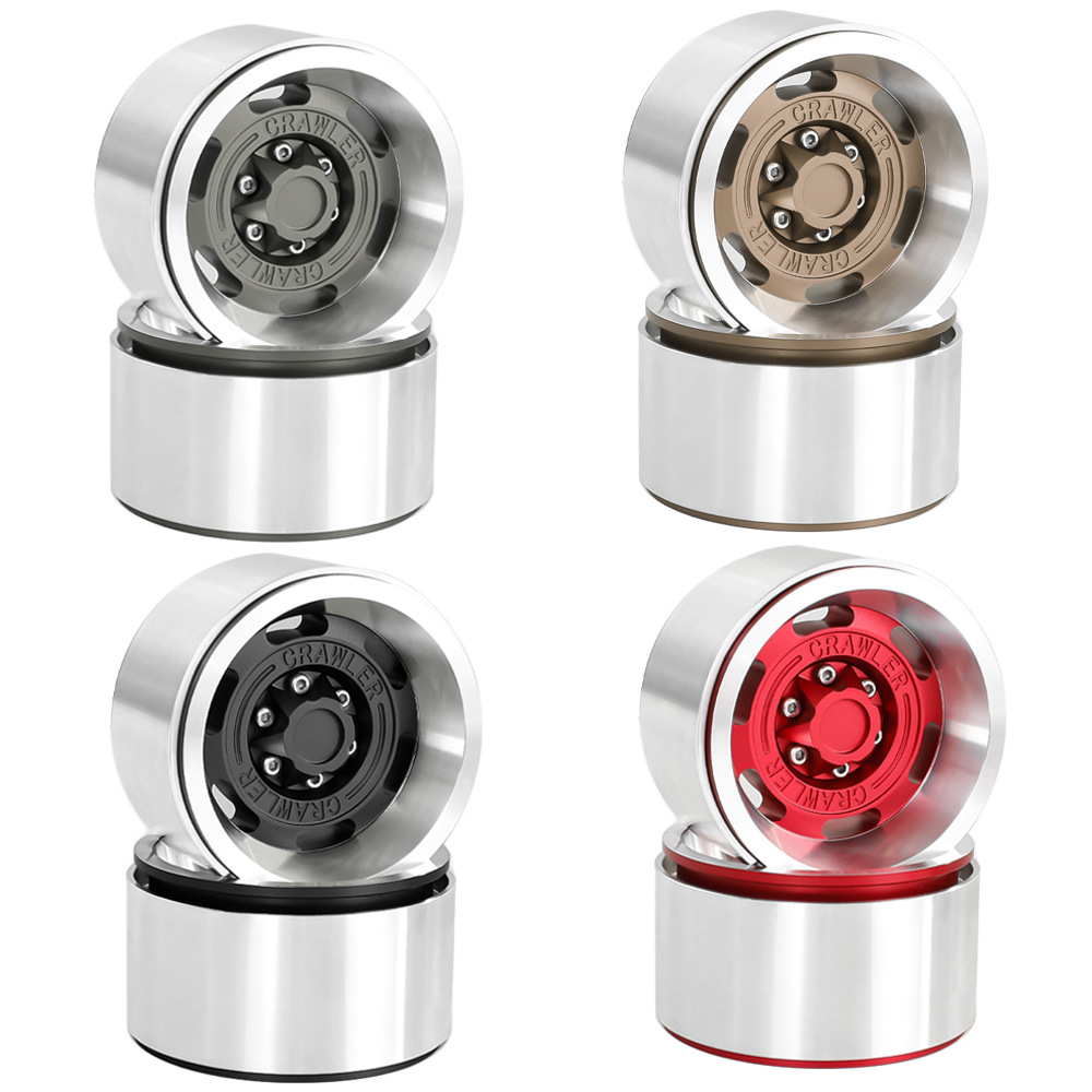 1.9寸RC仿真攀爬车黑泥金属轮毂 1/10越野车SCX10 km2 TRX4 90046