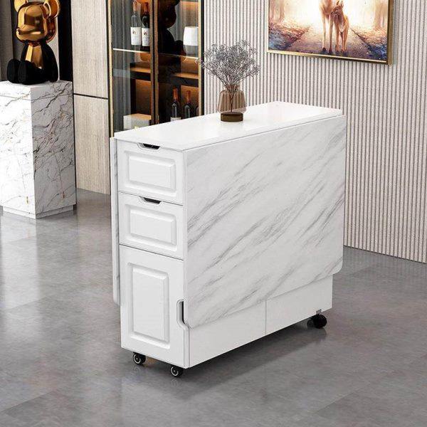 现代小户型客厅可折叠餐桌椅组合北欧简约家用餐厅长方形吃饭厂家