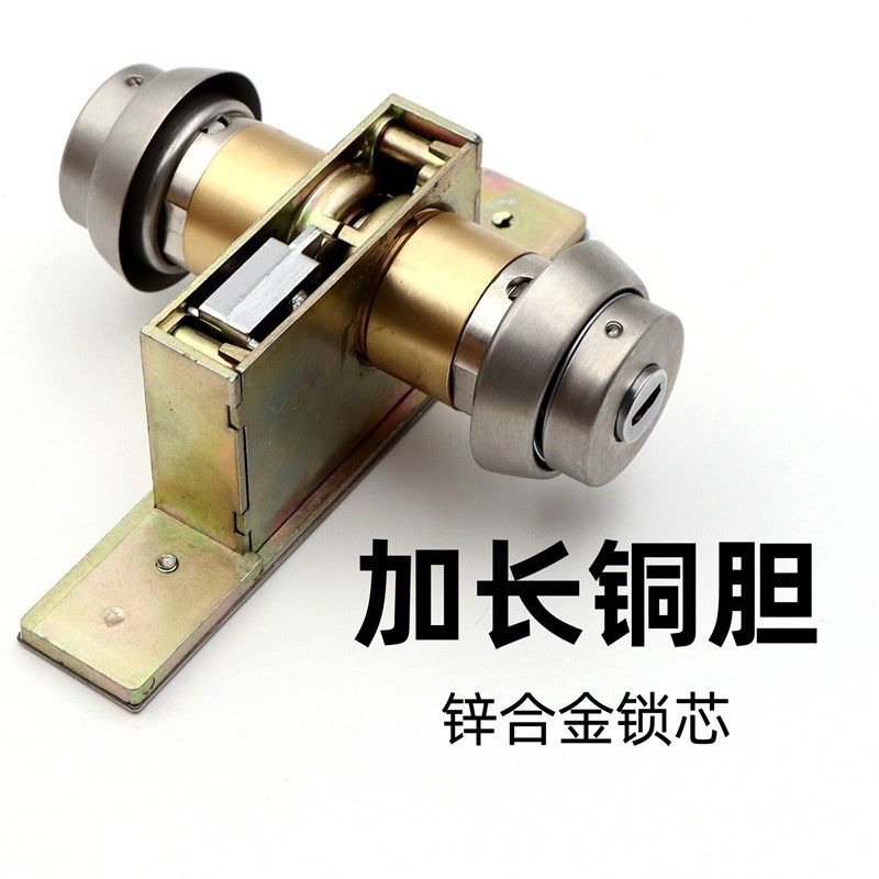 加厚有框玻璃门地锁铝合金门带钥匙双面锁木门隐形门锁肯德基门锁