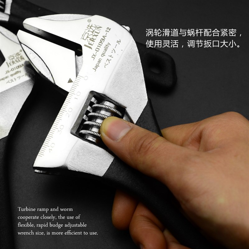 京选活动扳手e6/8/10/12寸多功能活络大开口呆板手快速省力管钳子